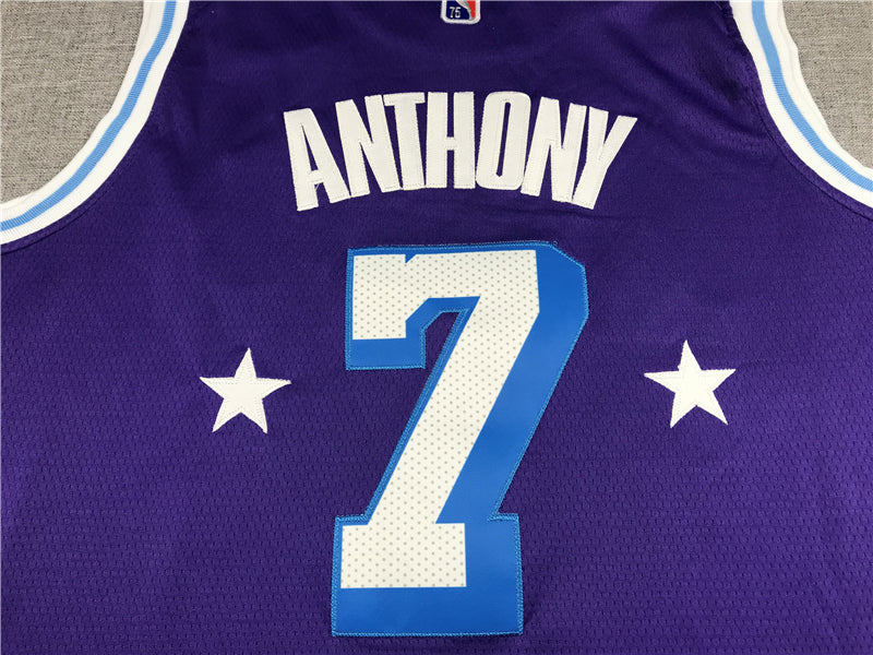 Men's Los Angeles Lakers Carmelo Anthony Purple Swingman Jersey - City Edition