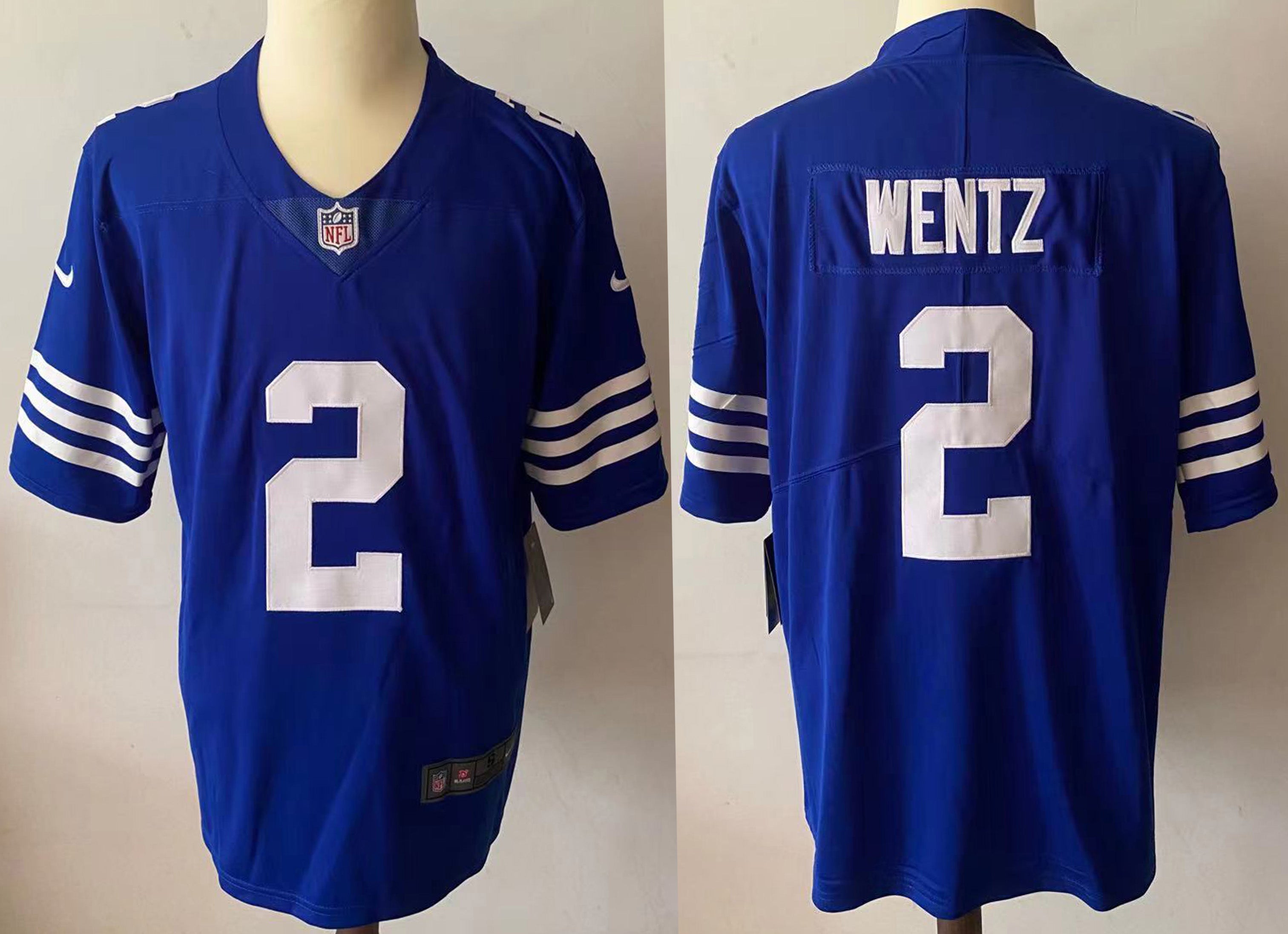 Men's Indianapolis Colts Carson Wentz Blue Game Player Jersey