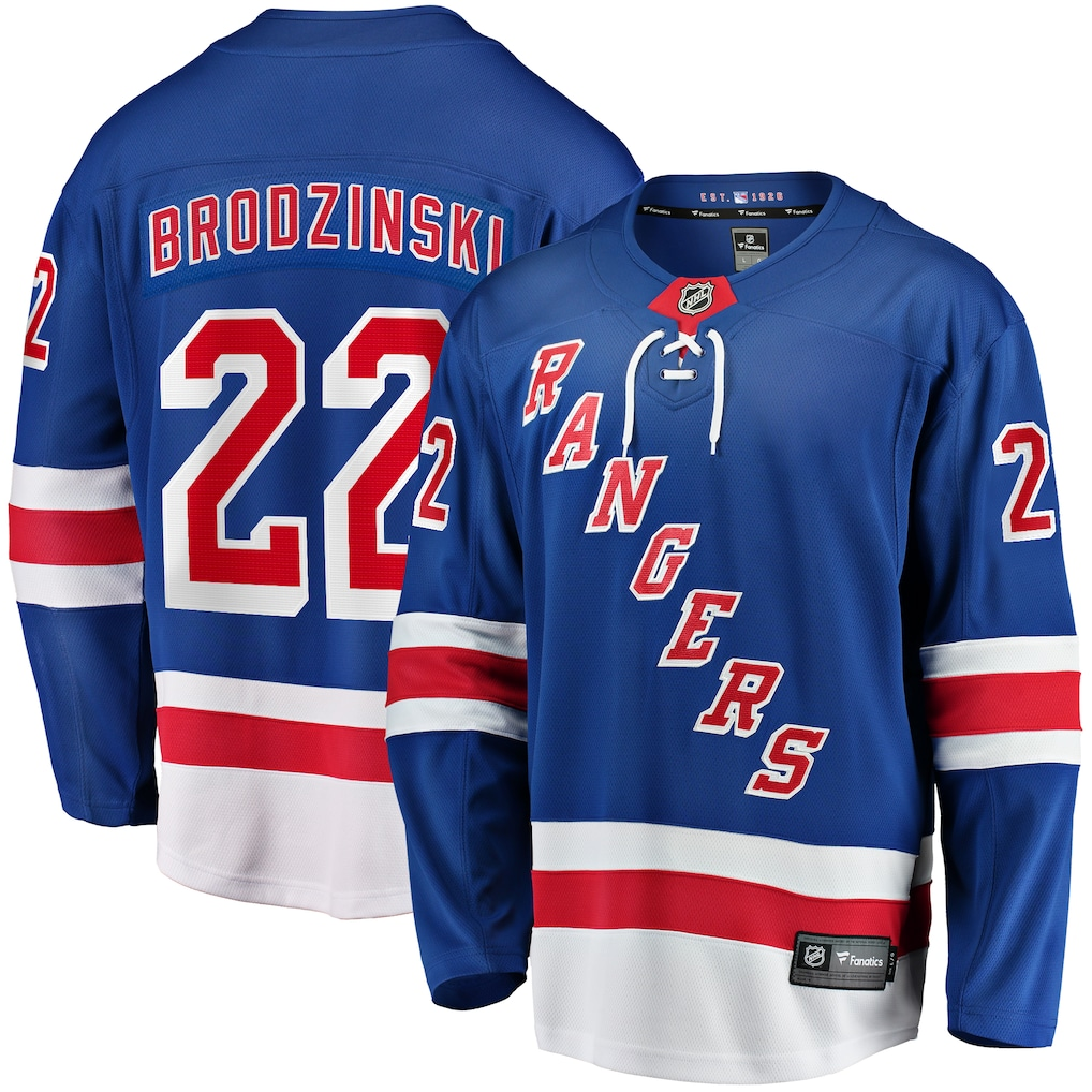 Men's New York Rangers Jonny Brodzinski Fanatics Blue Home Breakaway Player Jersey