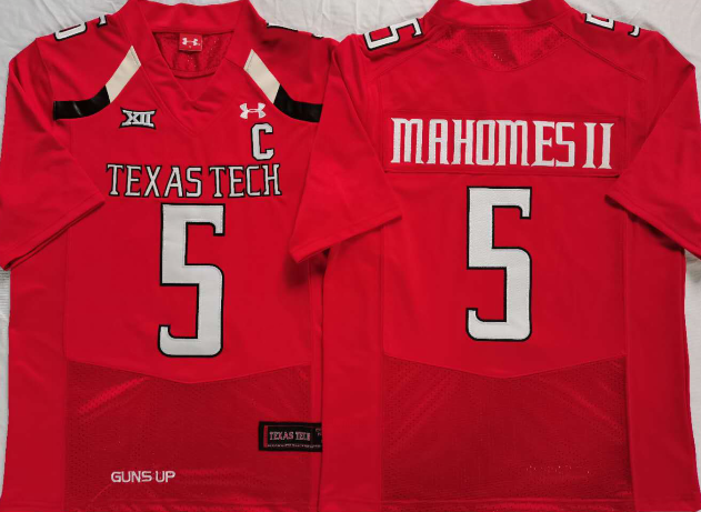 Men's Texas Tech Red Raiders Patrick Mahomes Red Player Game Jersey