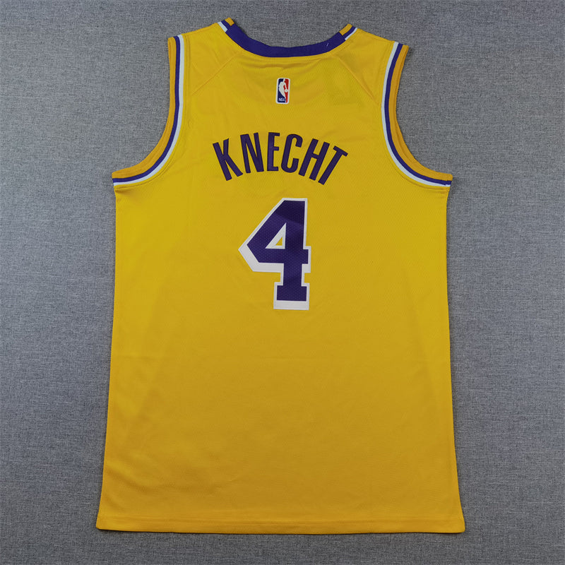 Men's Los Angeles Lakers Dalton Knecht Gold Swingman Jersey - Icon Edition