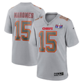 Men's Kansas City Chiefs Patrick Mahomes Gray Super Bowl LVIII Atmosphere Fashion Game Jersey