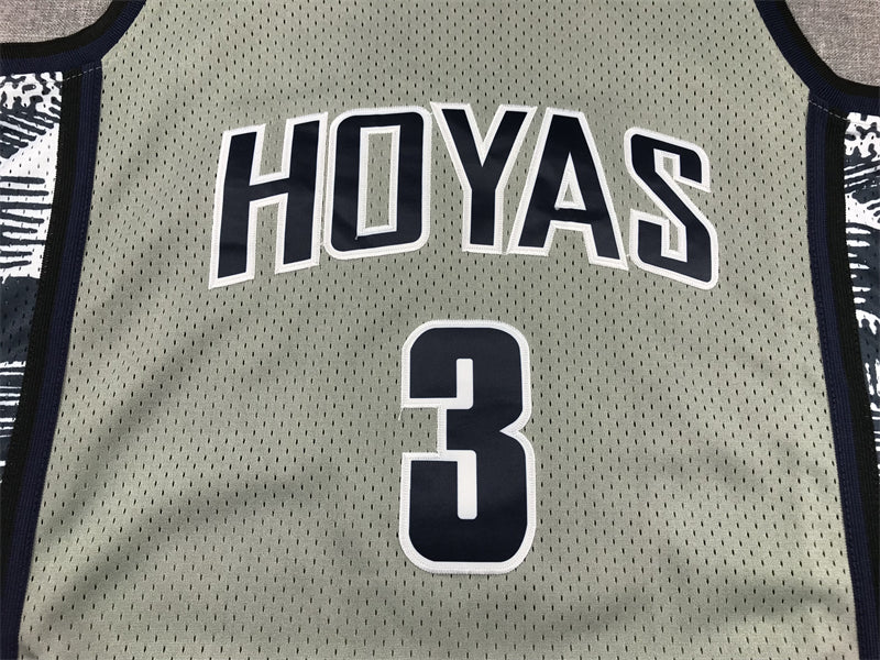 Men's Georgetown Hoyas Allen Iverson NCAA Gray Basketball Jersey