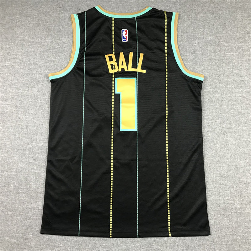 Men's Charlotte Hornets LaMelo Ball Black 2022/23 Swingman Jersey - City Edition