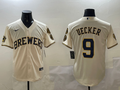 Men's Milwaukee Brewers Bob Uecker Cream Home Limited Player Jersey