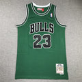 Men's Chicago Bulls Michael Jordan Green 1997-98 Hardwood Classics Authentic Jersey