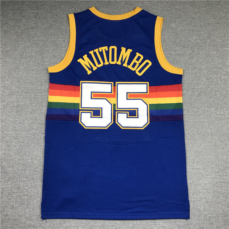 Men's Denver Nuggets Dikembe Mutombo 1991-92 Blue Hardwood Classics Swingman Jersey