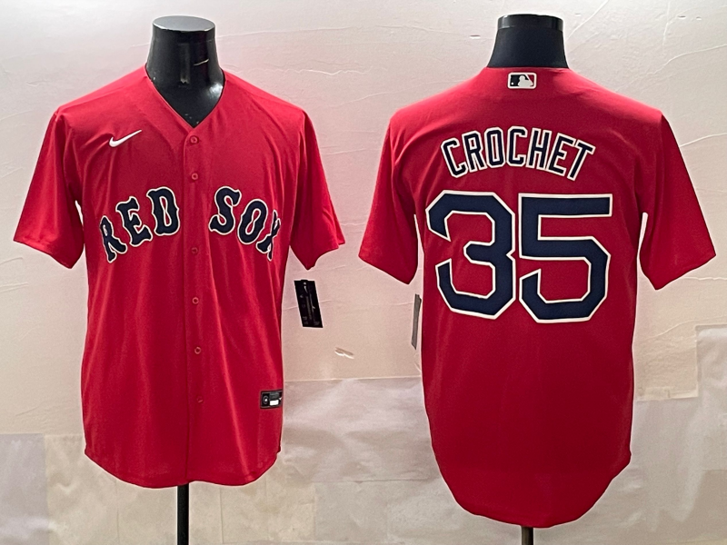 Men's Boston Red Sox Garrett Crochet Red Limited Player Jersey