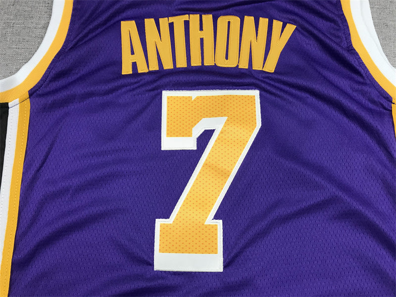 Men's Los Angeles Lakers Carmelo Anthony Purple Fast Break Replica Jersey