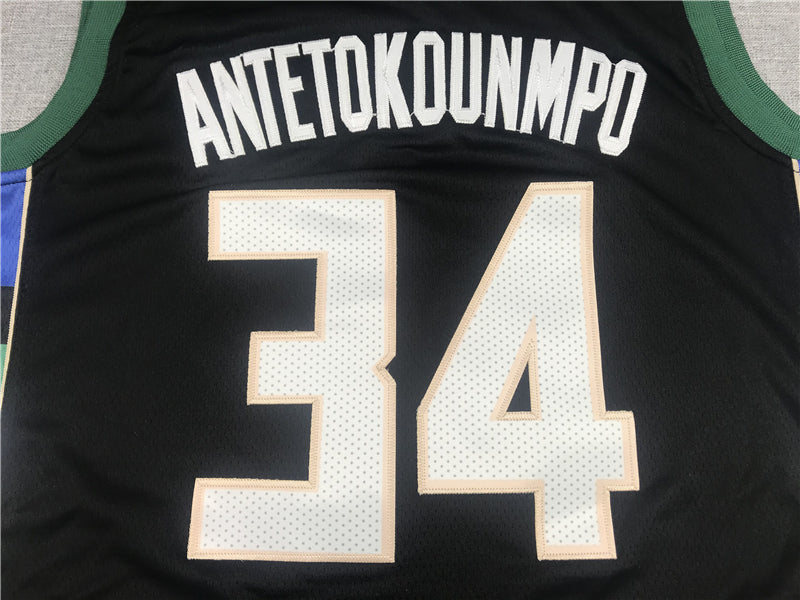 Men's Milwaukee Bucks Giannis Antetokounmpo Black Player Jersey