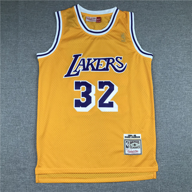 Men's Los Angeles Lakers Magic Johnson Yellow Throwback Jersey