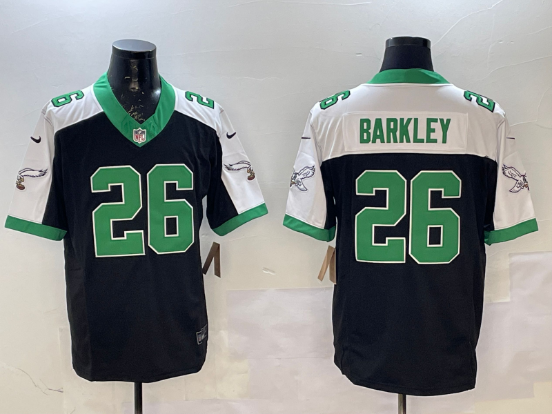 Men's Philadelphia Eagles Saquon Barkley Black Team Game Jersey