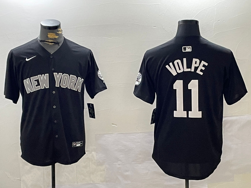 Men's New York Yankees Anthony Volpe Black Replica Player Jersey
