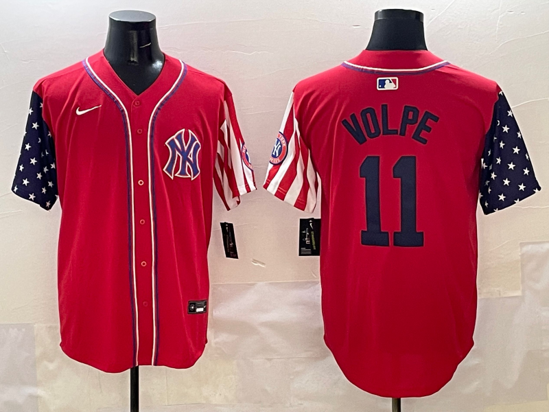 Men's New York Yankees Anthony Volpe Red Limited Player Jersey