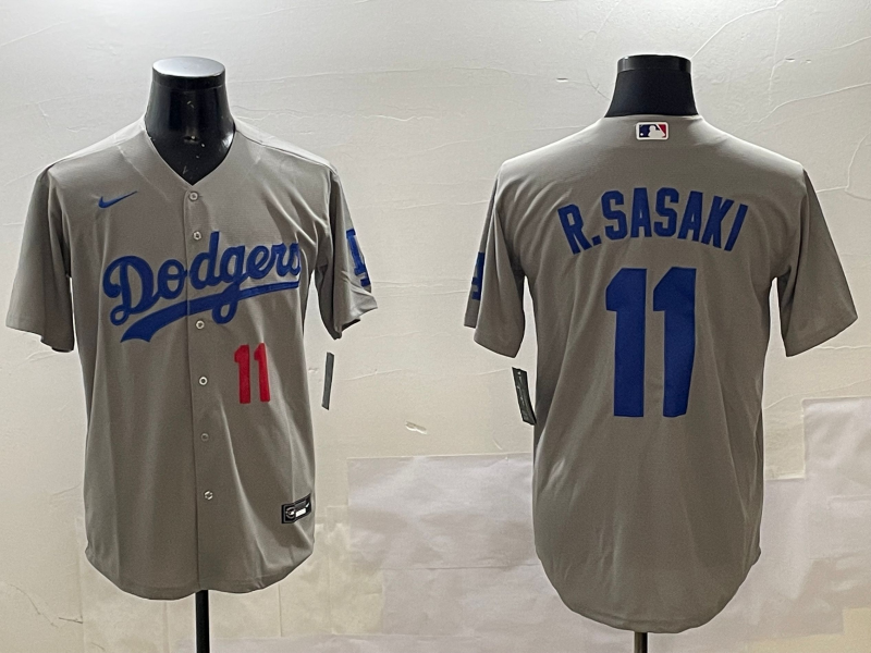 Men's Los Angeles Dodgers Roki Sasaki Gray Replica Player Jersey