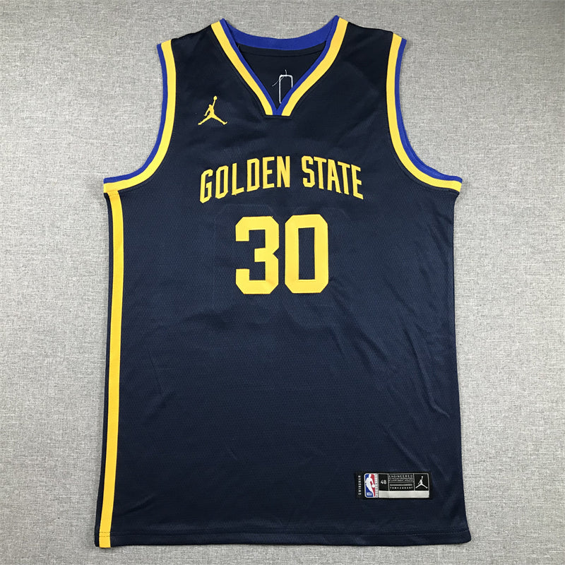 Men's Golden State Warriors Stephen Curry Navy Swingman Jersey - Statement Edition
