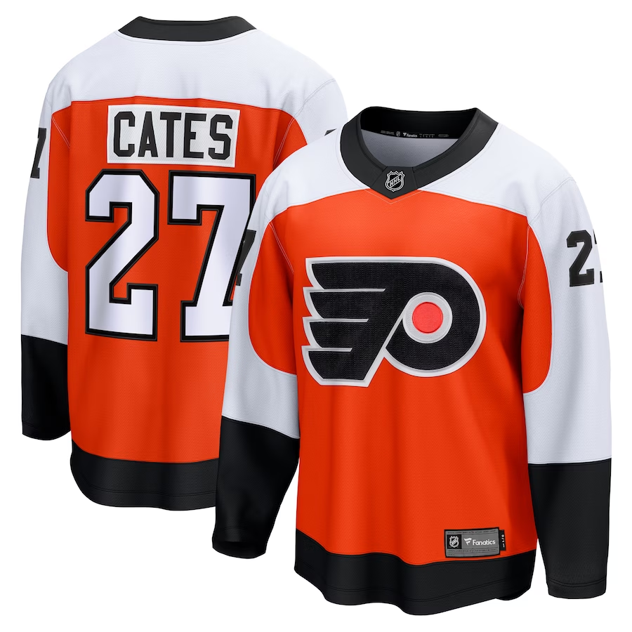 Men's Philadelphia Flyers Noah Cates Orange Replica Player Jersey
