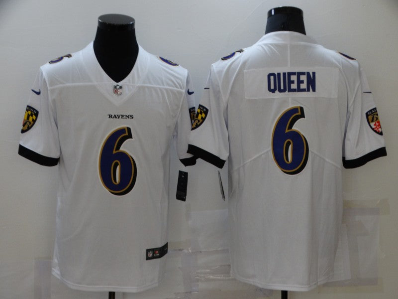 Men's Baltimore Ravens Patrick Queen White Game Jersey