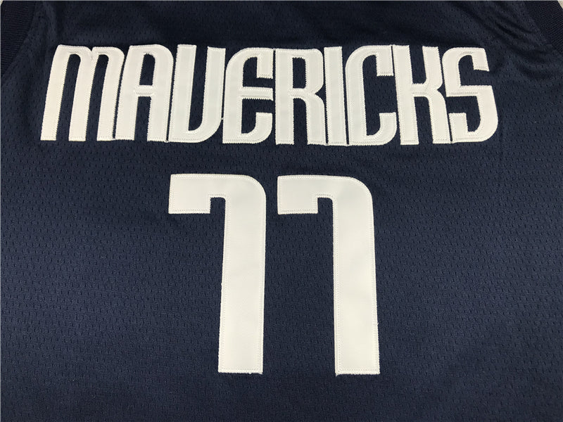 Men's Dallas Mavericks Luka Doncic NBA Dark Blue Replica Jersey