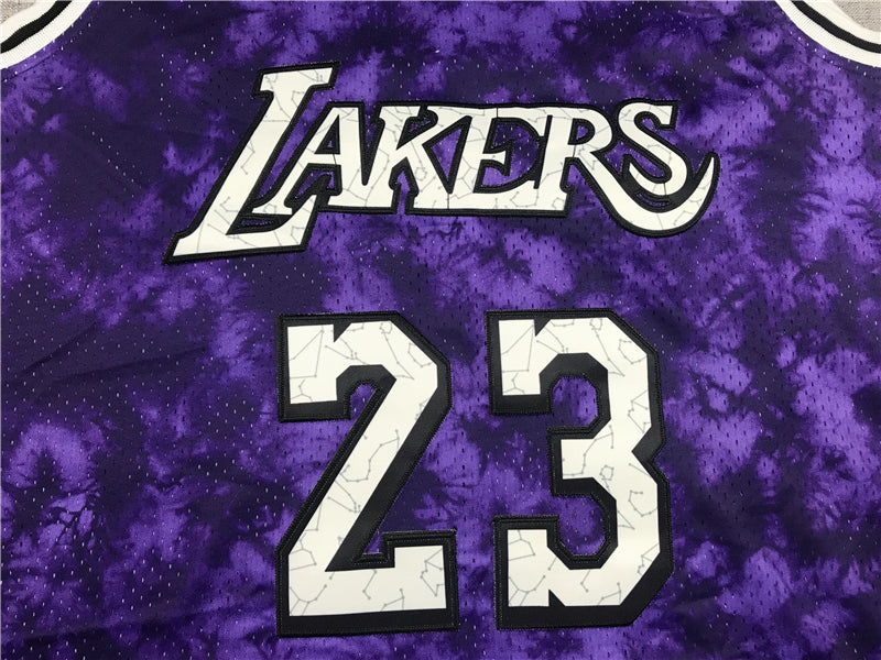 Men's Los Angeles Lakers LeBron James Purple Galaxy Swingman Jersey