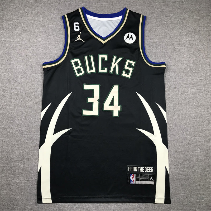Men's Milwaukee Bucks Giannis Antetokounmpo Black Swingman Jersey - Statement Edition