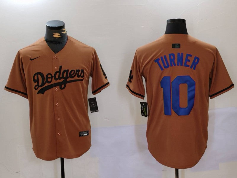 Men's Los Angeles Dodgers Justin Turner Brown Replica Player Jersey