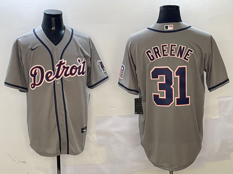 Men's Detroit Tigers Riley Greene Gray Replica Player Jersey