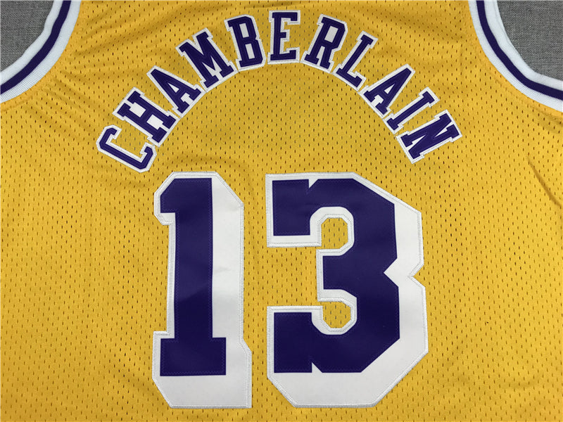 Men's Los Angeles Lakers Wilt Chamberlain Yellow Classics Swingman Jersey