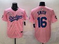 Men's Los Angeles Dodgers Will Smith Pink Replica Player Jersey