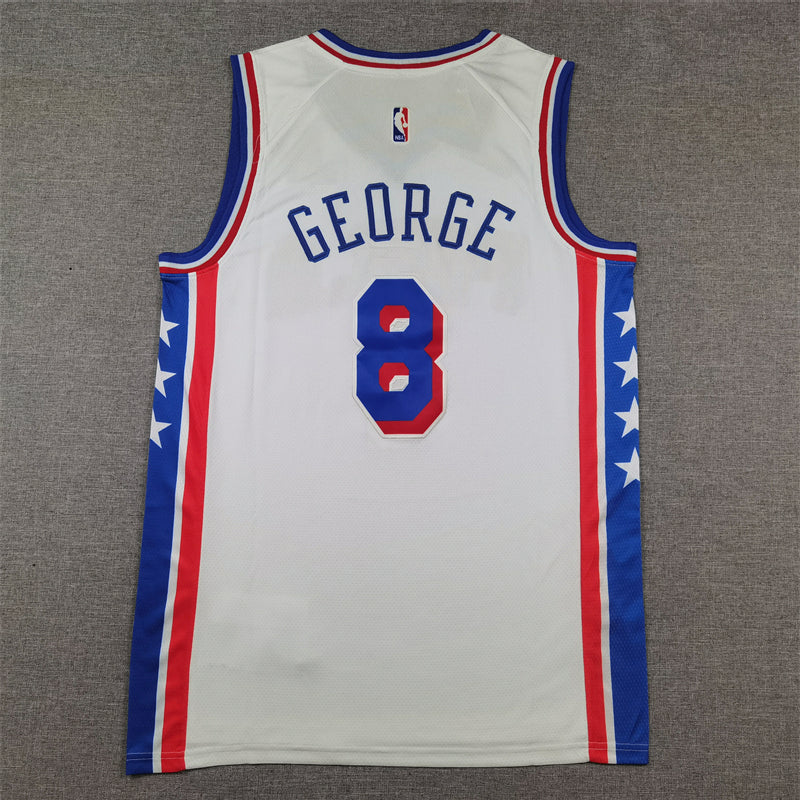 Men's Philadelphia 76ers Paul George White Swingman Jersey - Association Edition