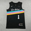 Men's San Antonio Spurs Victor Wembanyama Black 2025/26 Swingman Jersey - City Edition