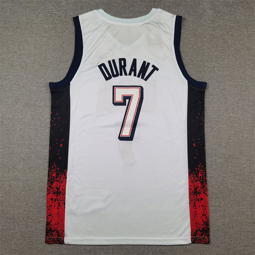 Men's 2024 USA Dream Team Kevin Durant White Authentic Player Jersey