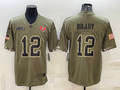 Men's Tampa Bay Buccaneers Tom Brady Olive 2022 Salute To Service Retired Player Limited Jersey