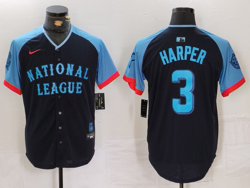 Men's National League Bryce Harper Navy 2024 MLB All-Star Game Limited Player Jersey