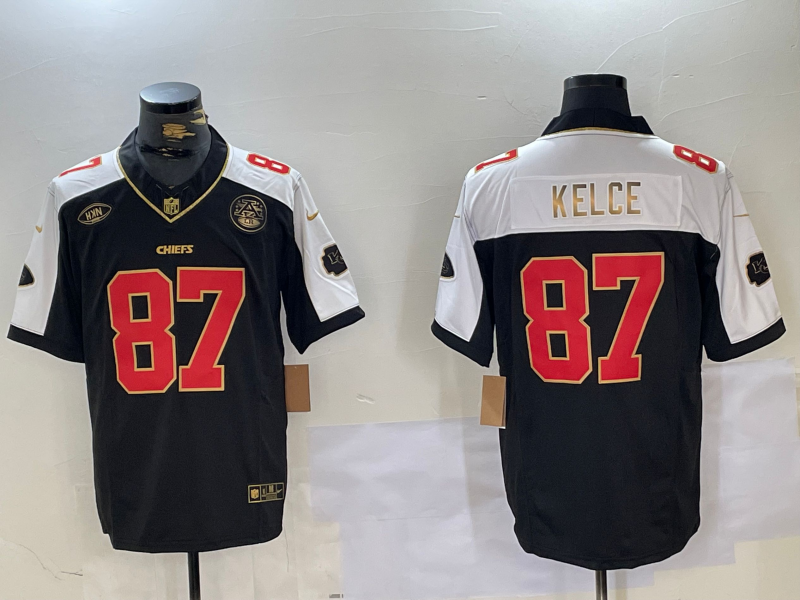 Men's Kansas City Chiefs Travis Kelce Black Vapor F.U.S.E. Limited Jersey