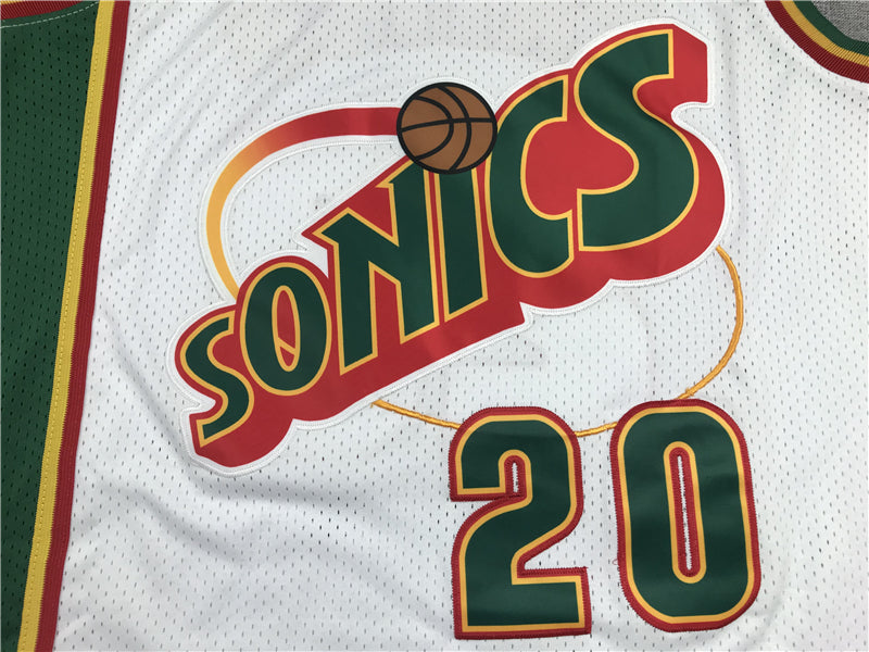 Men's Seattle Supersonics Gary Payton White Throwback Swingman Jersey