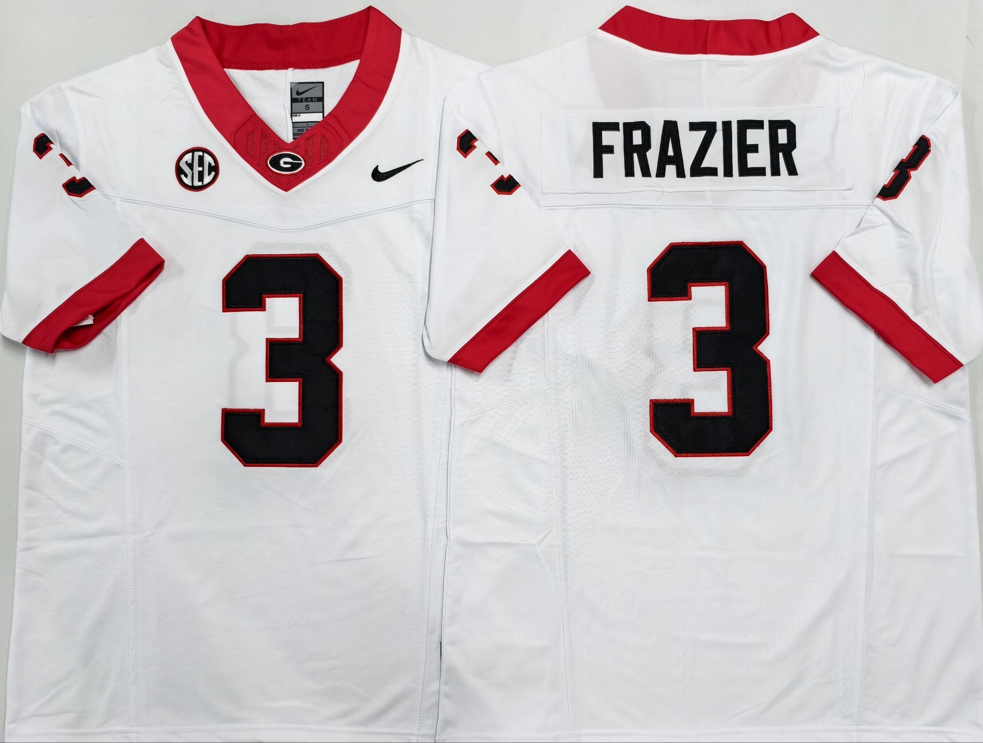 Men's Georgia Bulldogs Nate Frazier White Player Game Jersey