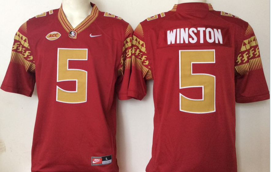 Men's Florida State Seminoles Jameis Winston Red Player Game Jersey