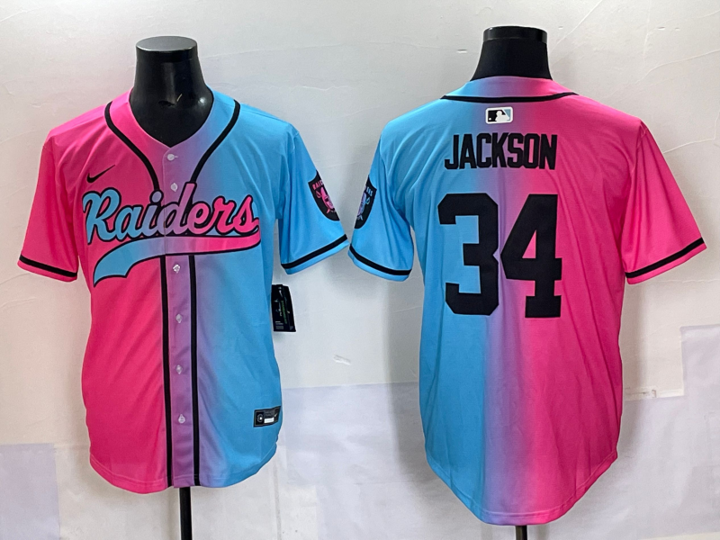 Men's Las Vegas Raiders Bo Jackson Pink/Blue Game Jersey