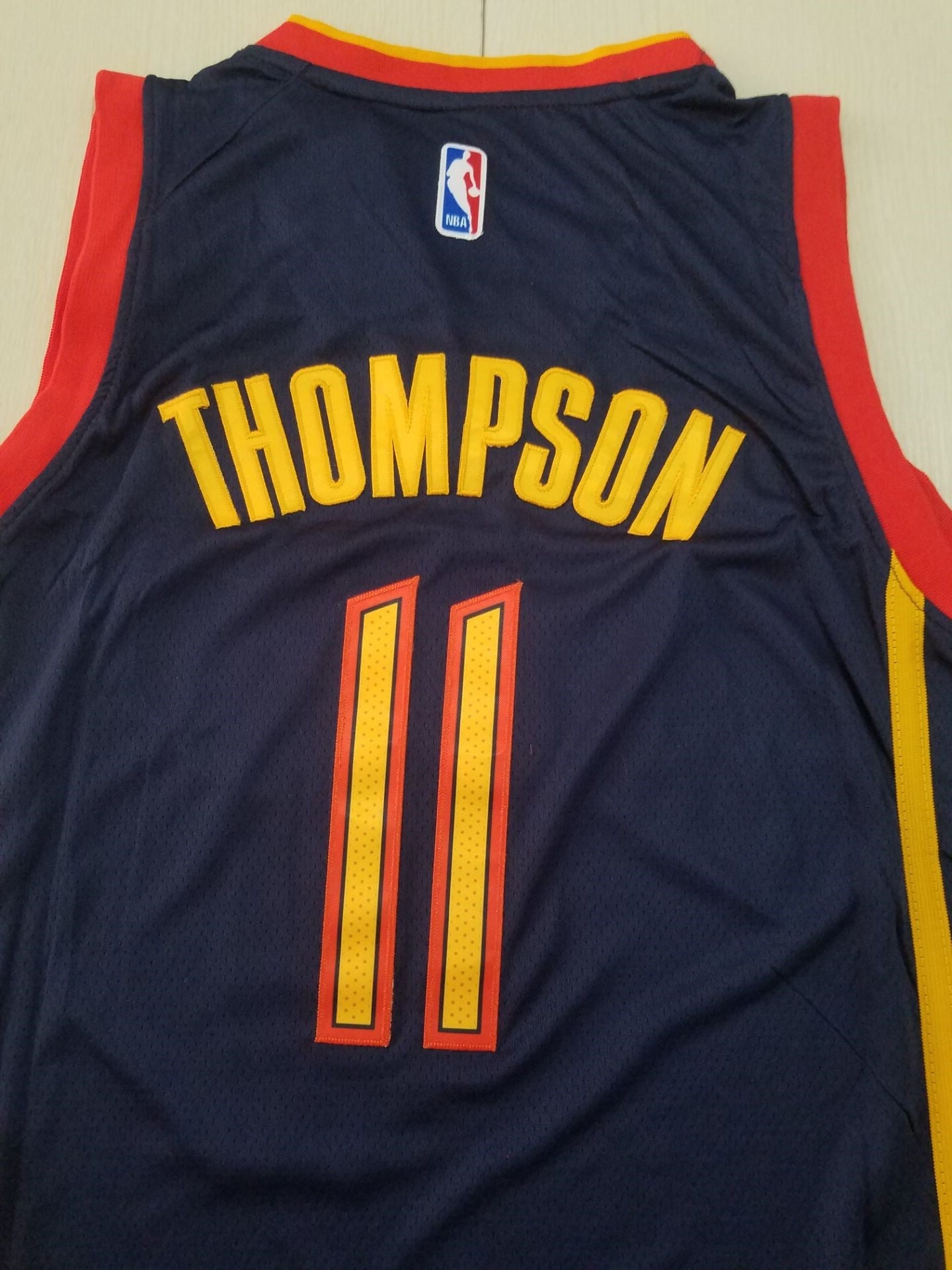 Men's Golden State Warriors Klay Thompson Navy Hardwood Classics Jersey