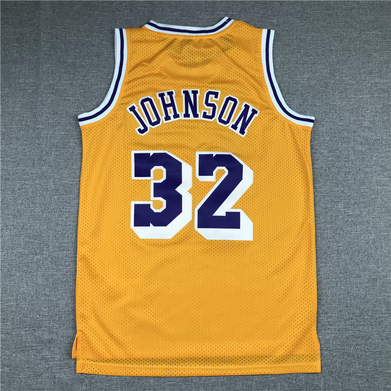 Men's Los Angeles Lakers Magic Johnson Yellow Throwback Jersey
