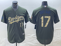 Men's Los Angeles Dodgers Shohei Ohtani Army Green Game Jersey