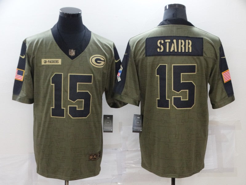 Men's Green Bay Packers Bart Starr Brown Game Jersey