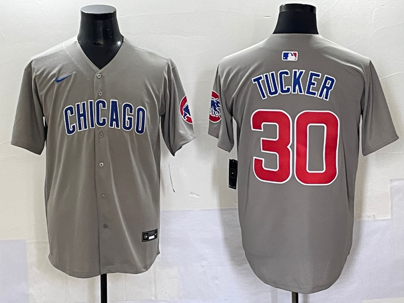 Men's Chicago Cubs Kyle Tucker Gray Replica Player Jersey