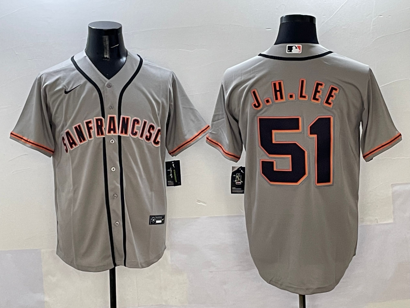 Men's San Francisco Giants Jung Hoo Lee Gray Replica Player Jersey