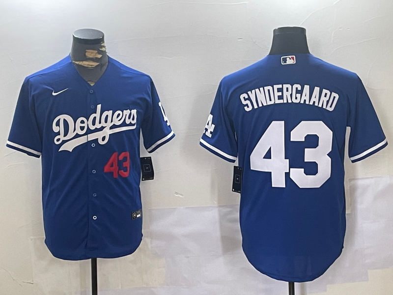 Men's Los Angeles Dodgers Noah Syndergaard Blue Replica Player Jersey