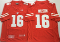 Men's Wisconsin Badgers Russell Wilson Red Player Game Jersey