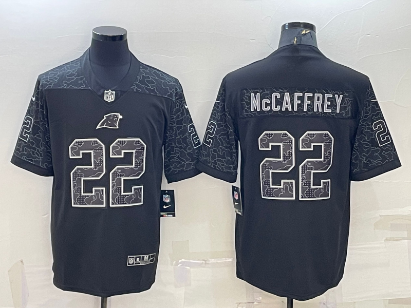 Men's Carolina Panthers Christian McCaffrey Black RFLCTV Limited Jersey