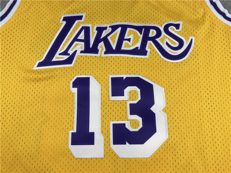 Men's Los Angeles Lakers Wilt Chamberlain Yellow Classics Swingman Jersey