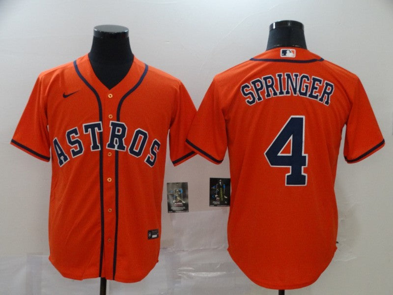 Men's Houston Astros George Springer Orange Replica Baseball Jersey